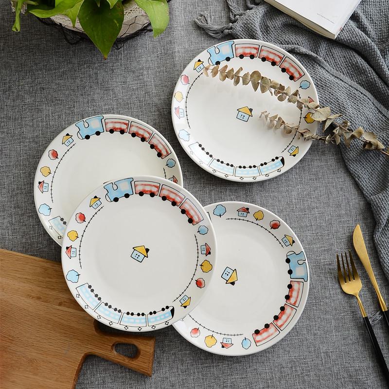 Ceramic Round Steak Plate Set - Customizable with Logo