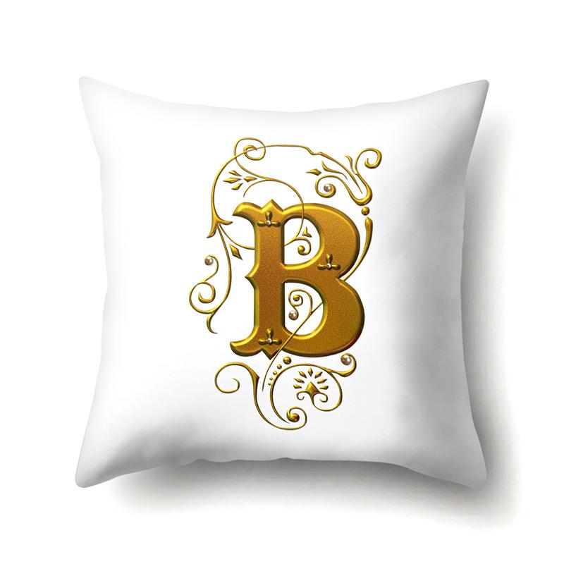 Polyester Pillow Case Car Decoration Home 26 English Letters Printed Car Waist Cushion Pillow Case