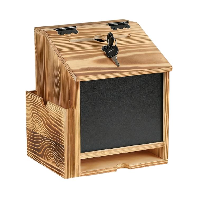

Wall Mounted Feedback Collection Box With Blackboard Panel And Removable Sign Stand For Various Occasion 1