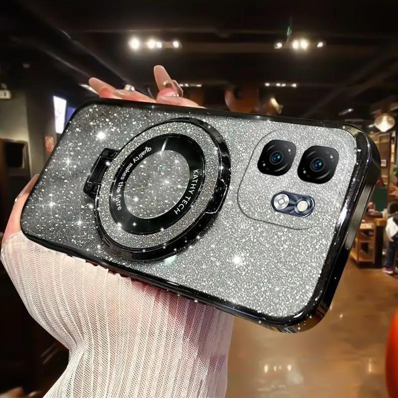 

Роскошный чехол с блестками и подставкой для infinix Hot 50i 9 Smart Case Holder Infinix Hot 50 4G 50hot Infinix infinix Hot 50i чёрный