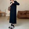 Loose meat covering versatile knitted dress women's autumn and winter new fashion age reduction casual backing sweater long dress