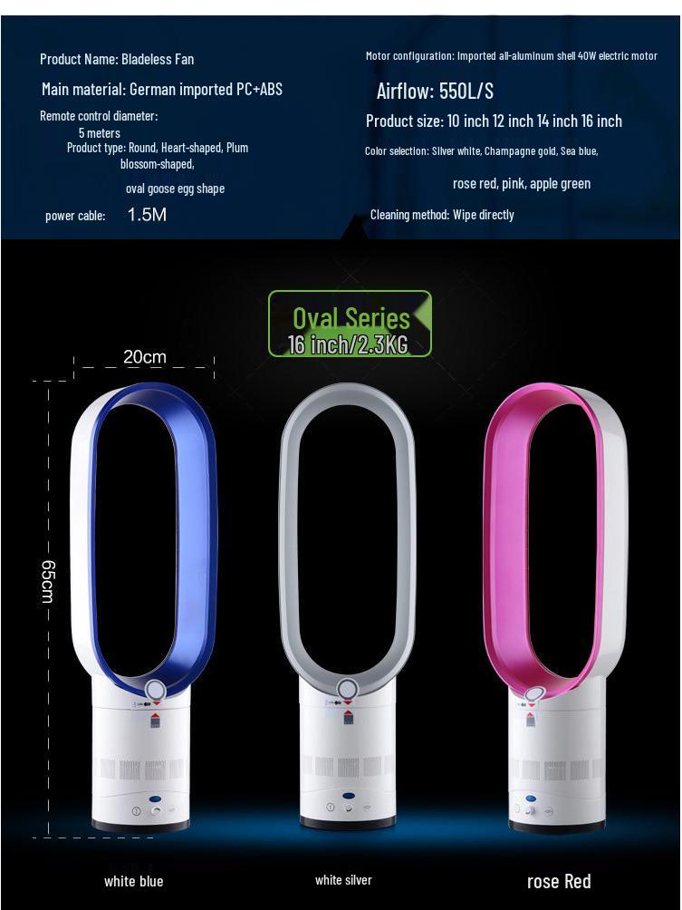 16-42 Inch Bladeless Fan with Negative Ion and Remote Control