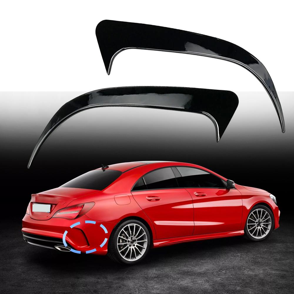 2 Pezzi Spoiler Copertura Presa d'Aria Diffusore Posteriore Look Fibra di Carbonio Nero Canard Laterale ABS per Mercedes-Benz W117 CLA 200 220 250 AMG 2013-2019