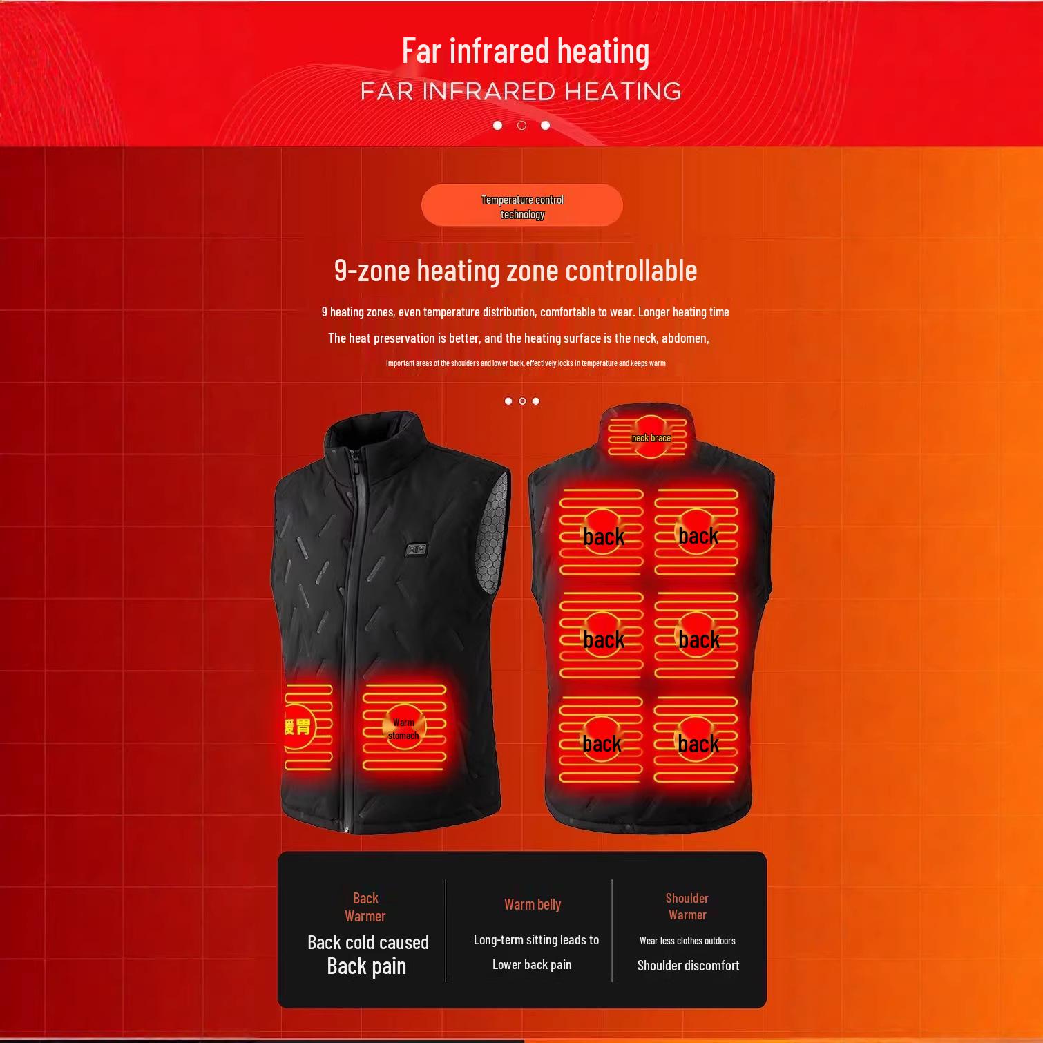 

Unisex Smart USB Heated Vest with 9-Zone Constant Temperature Technology 4XL