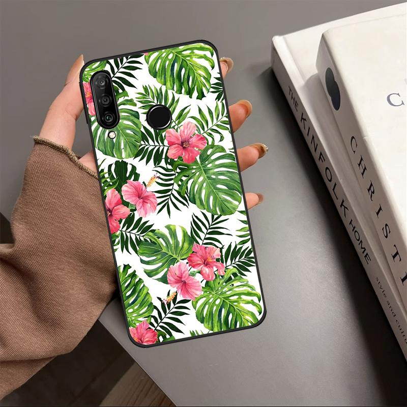 Hibiscus Flowers Floral Hybrid For Huawei P20 P40 Lite P60 P30 Pro Nova 5T 9 10 SE 12s 12i 11i Y90 Y70 Y60 Y61 Y91 Y72 Case