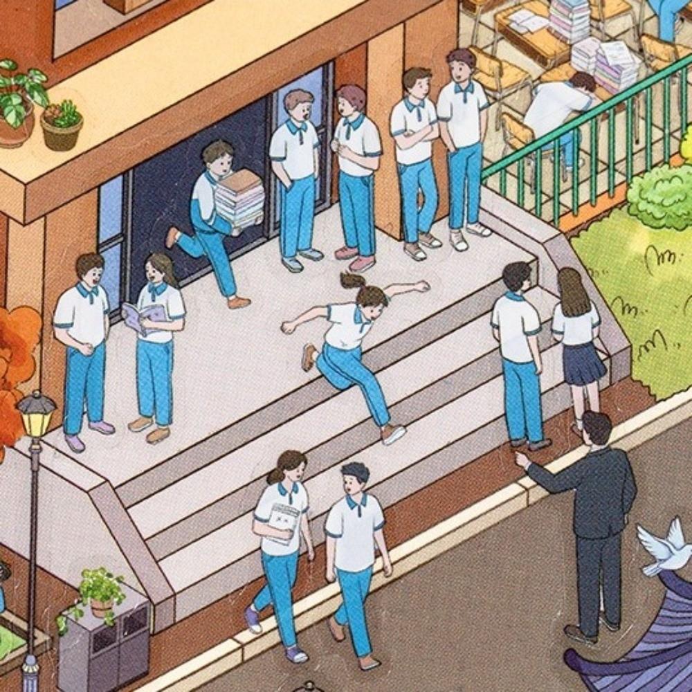 DIY Crafting 3D Scene Stickers Youth Campus Theme Miniature Scene Stickers Youth