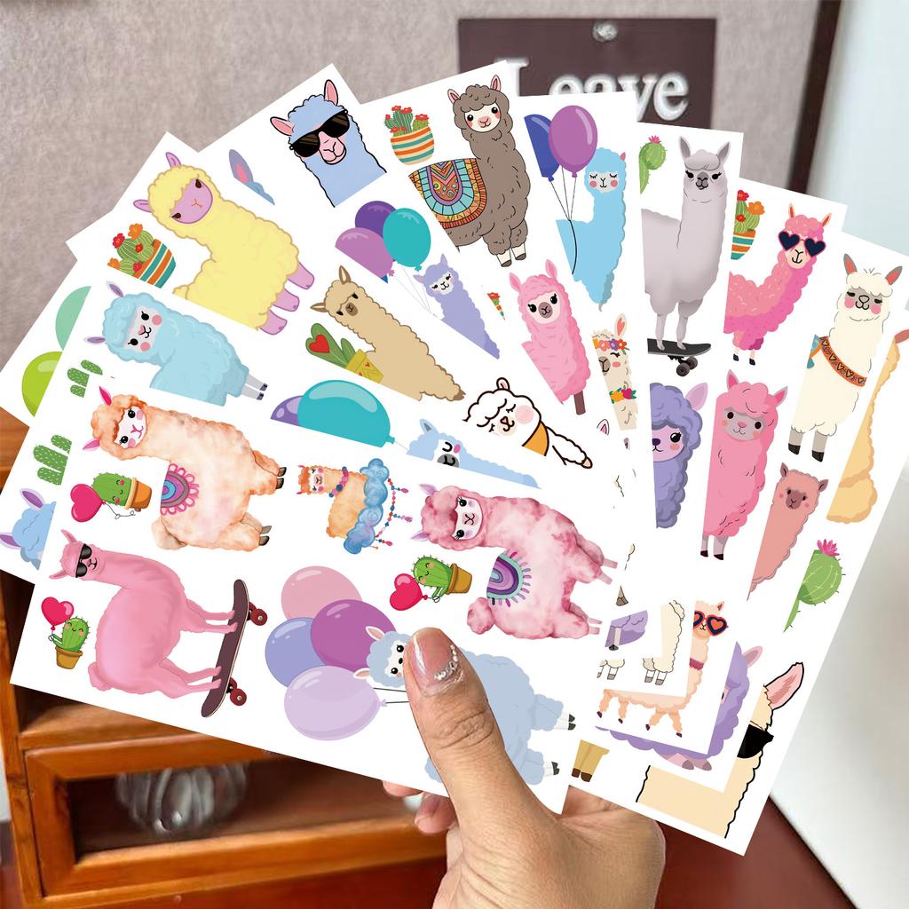 Cartoon Cute Alpaca Series Tattoo Stickers Waterproof Party Gift Funny Face Stickers