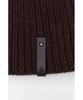 YOUTH Leather Trim Knit Beanie - Brown