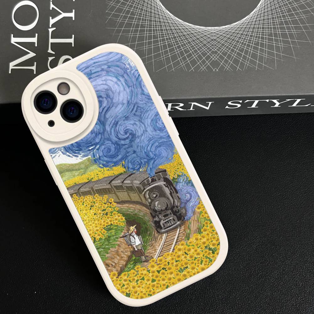 Art Vincent Van Gogh Leather Phone Case For iPhone 16 15 14 13 12 11 Pro Max Plus Shockproof Cover