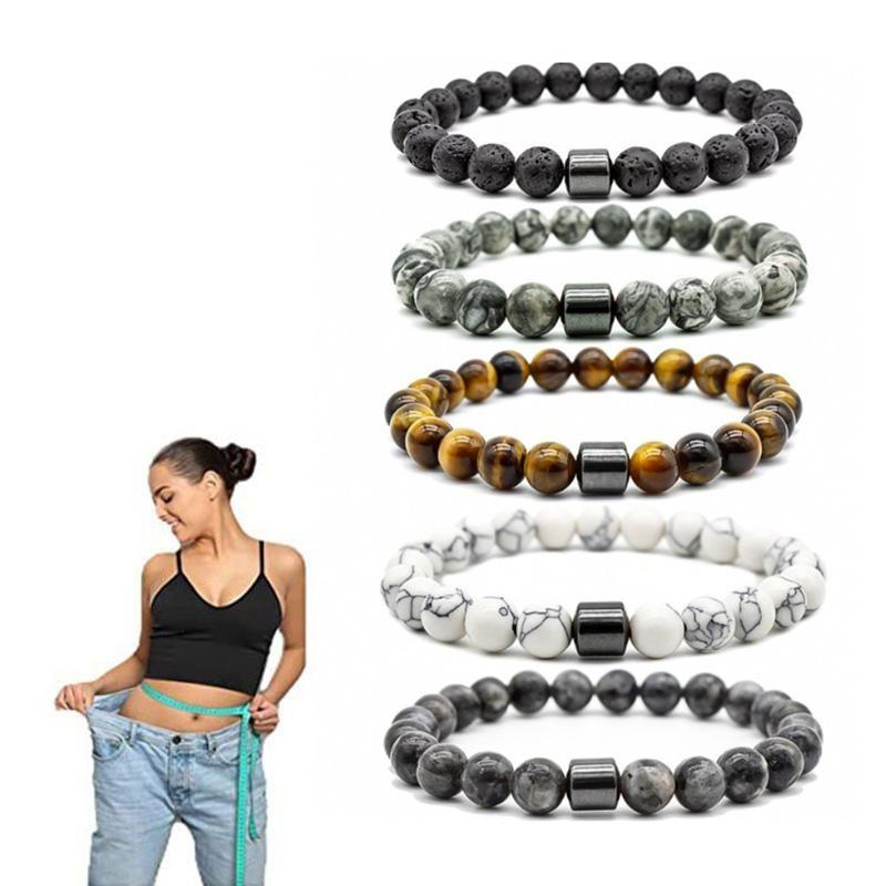 Braccialetto dimagrante alla moda, braccialetto micro magnetico, braccialetto in pietra naturale, braccialetto da donna con terapia magnetica, gioielli che creano una forma del corpo perfetta