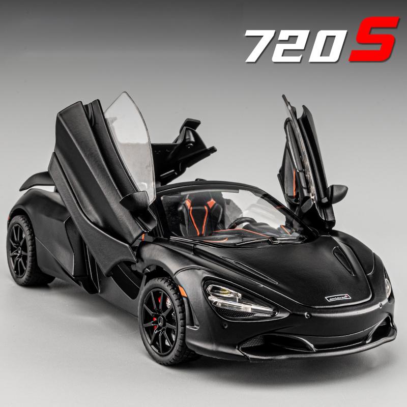Super Sportcar Toy Simulation 1/24 720s Car Model Alloy Die Cast With Sound Light Pull Back Toys Vehicles Models Children Gifts