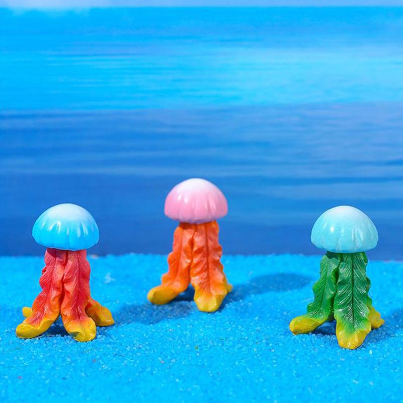 Mini pryskyřičné příslušenství pro akvárium, roztomilé barevné akvarijní rostliny, dekorace, pryskyřičný útes, umělý korál, dekorace na stůl