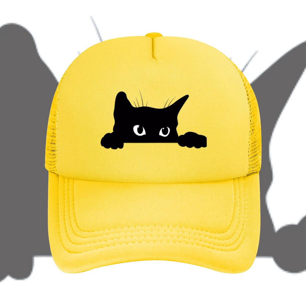 Cat peek eyes black silhouette Baseball Cap Anime Graphic Hats Adult Unisex Women Sports Outdoor