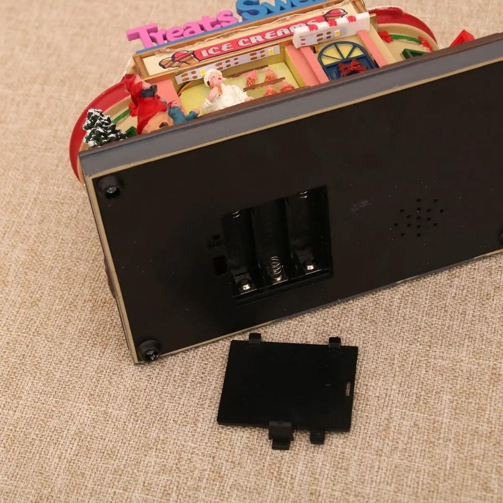 2026 Christmas Glowing Octave Box Rotating Resin Children Music Box Christmas Lights Luminous House Xmas Ornament Decoration