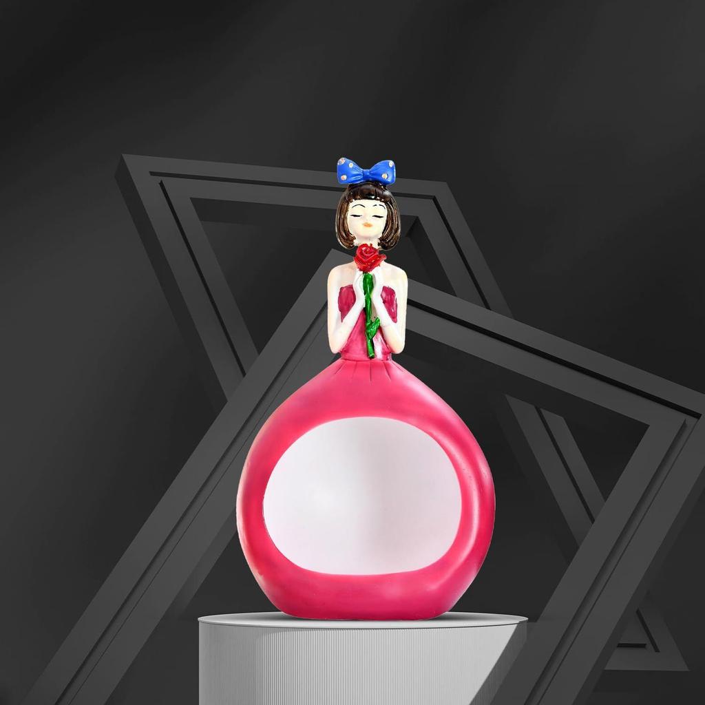 Charming Storage Doll Figurine | A Perfect Blend of Décor & Utility | Stylish Accent with Hidden Storage – Pack of 1, Pink