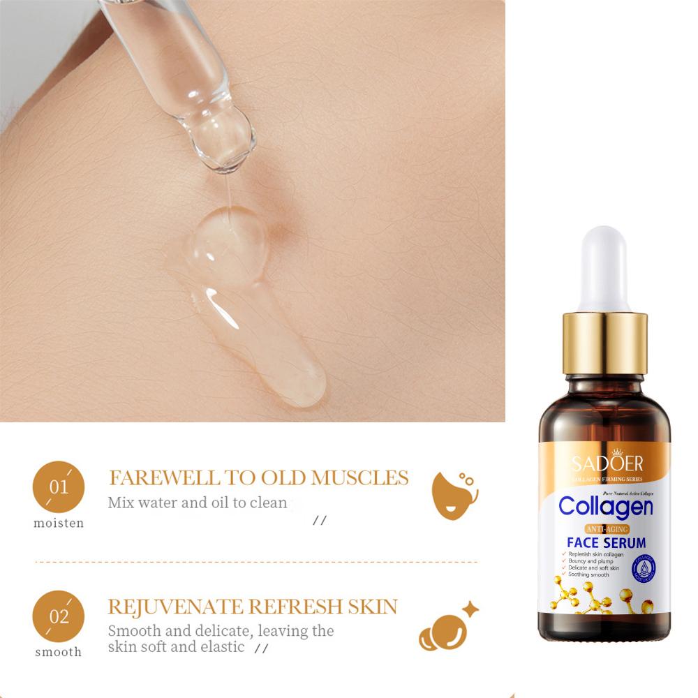 SADOER Collagen Serum for Women - Hydrating & Refreshing, 30ml Moisturizing Essence with Glycerin, Suitable for All Skin Types