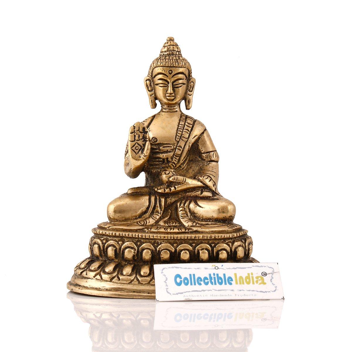 Lord Blessing Buddha Idol, Brass Sculpture, Buddhism Buddha Statue, Home Decor