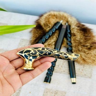 Victorian Flower Leaf Black Wooden Walking Stick Brass Cane Gift for Men Women Handmade Design Gift Everyday Use Best Gifts