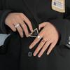 Korean Retro Letter Zirconia Ring: Adjustable, Trendy, Artistic Design