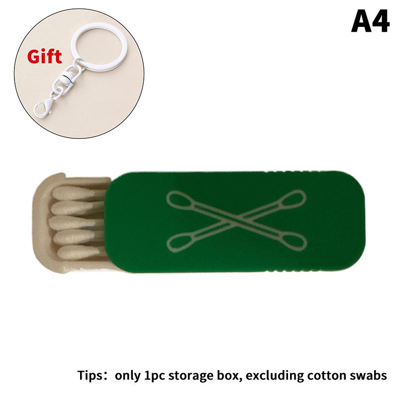 Mini Sliding Cotton Swab Storage Box With Keychain Portable Swab Case For Travel And Daily Use Dust-Proof Keeps Clean!
