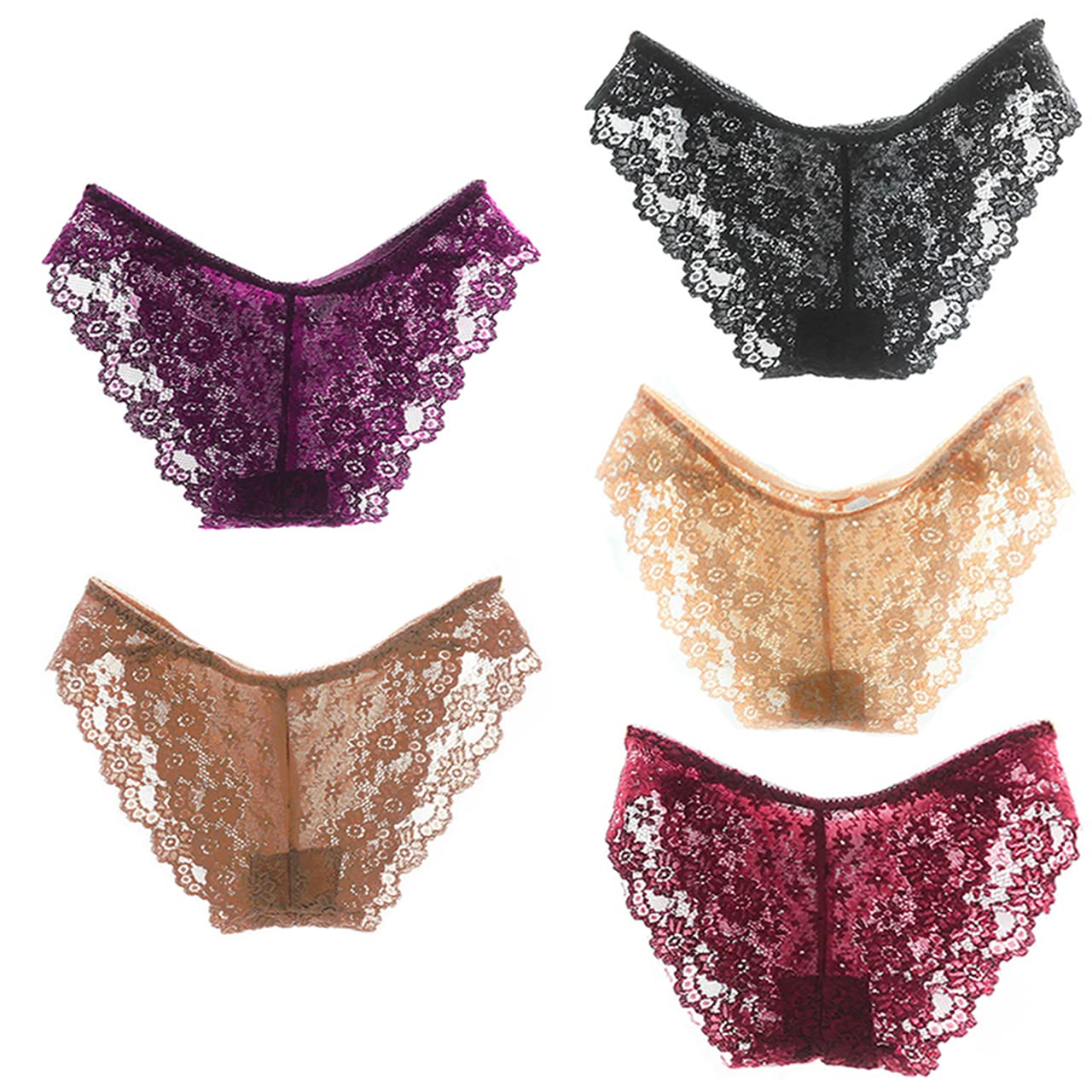 

WHITE FANG Floral Lace Size TT23S5 of Women s Underwear, 5-Piece Set, Sexy, L, (Set 5)