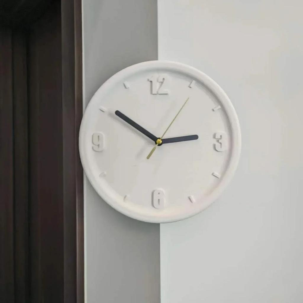 3D Printed Corner Wall Clock Decor Free Punching Silent Watch with Cover Hole Simple Modern Artistic Living Room Decoration