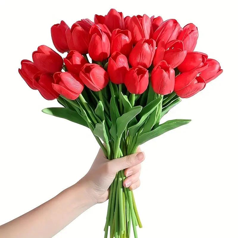 Hoge Kwaliteit PU Tulp Kunstbloemen voor Huis, Hotel, Bruiloft en Fotografie Props - Realistische en Elegante Decoratie