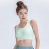 Plus Size Color Block Shockproof Two-Piece Sports Bra with Racerback and Fixed Chest Pad for Women