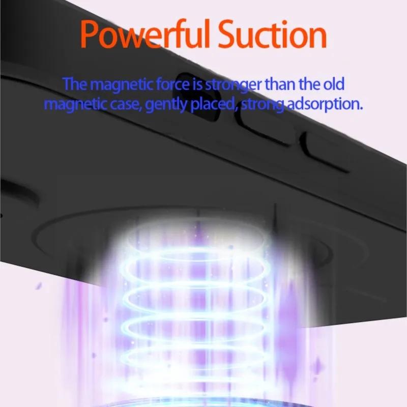 Original Flüssigsilikon-Magnethülle für kabelloses Laden für Samsung Galaxy S24 S23 S22 S21 Ultra Plus FE Magsafe Stoßfeste Abdeckung