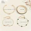 4-piece Set of Vintage Bohemian Style Green Rhinestone Snake Chain Bracelets, Fashionable Animal Theme Jewelry, Suitable for Women
