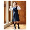 Anti-wrinkle Kids Girls Pleated Skirt Solid Color Midi Length Preppy Style Versatile Casual School Skirt for Girls Daily Wear