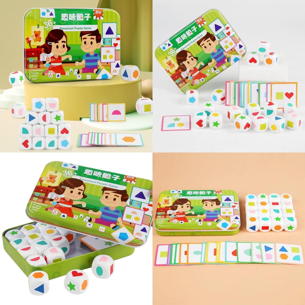 Wooden Fun Dice Toy For Kids Educational Logic And Shape Recognition