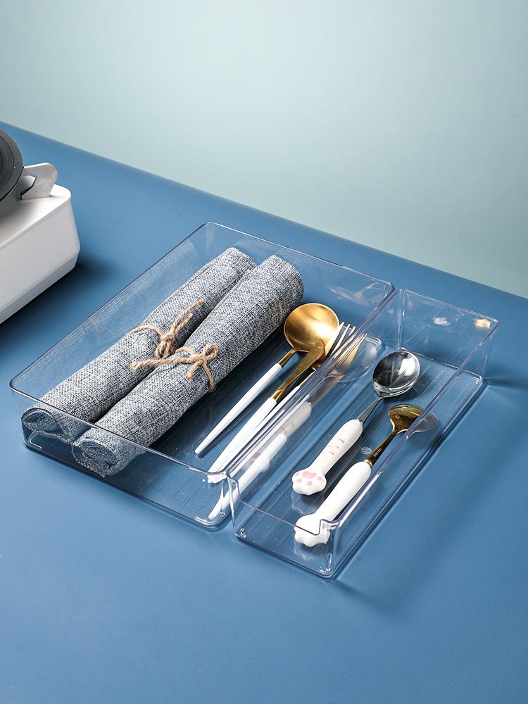 Transparente Aufbewahrungsbox aus PET für Kosmetik und Hautpflege für den Schreibtisch oder das Wohnheim