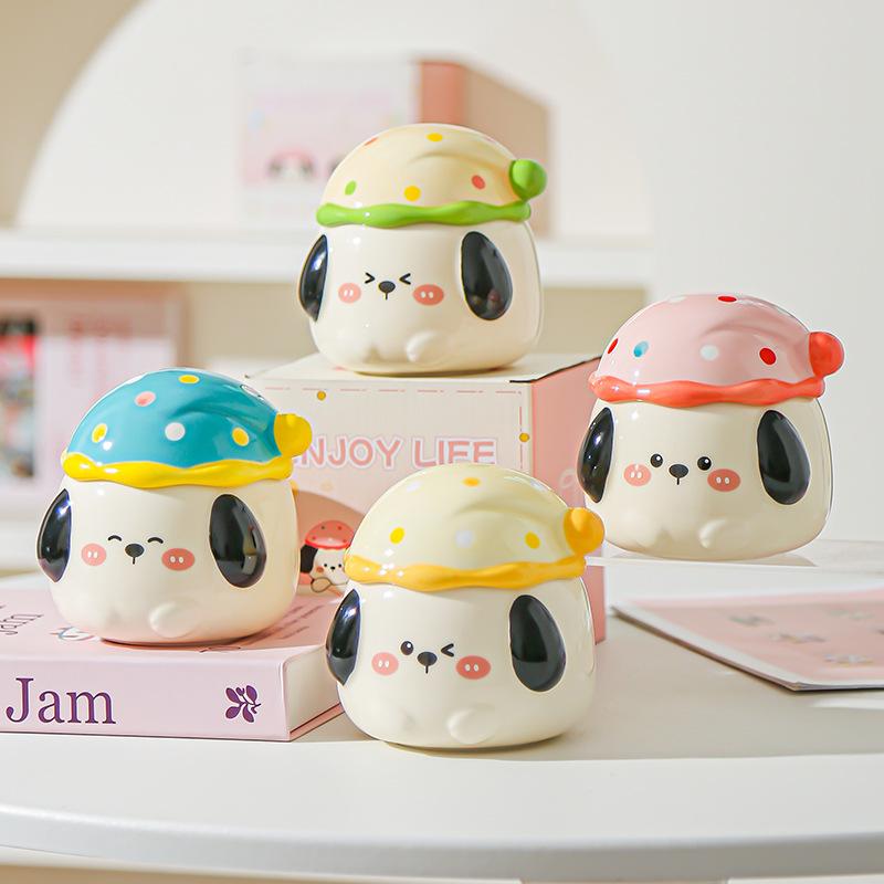 Cartoon Puppy Cute Mug with Lid Office Drinking Water Cup Couple Girl Water Cup Souvenir Gift Cup Coffee Cup