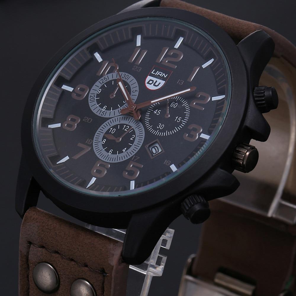 Vintage Classic Watch Men Watches Stainless Steel Waterproof Date Leather Strap Sport Quartz Army
