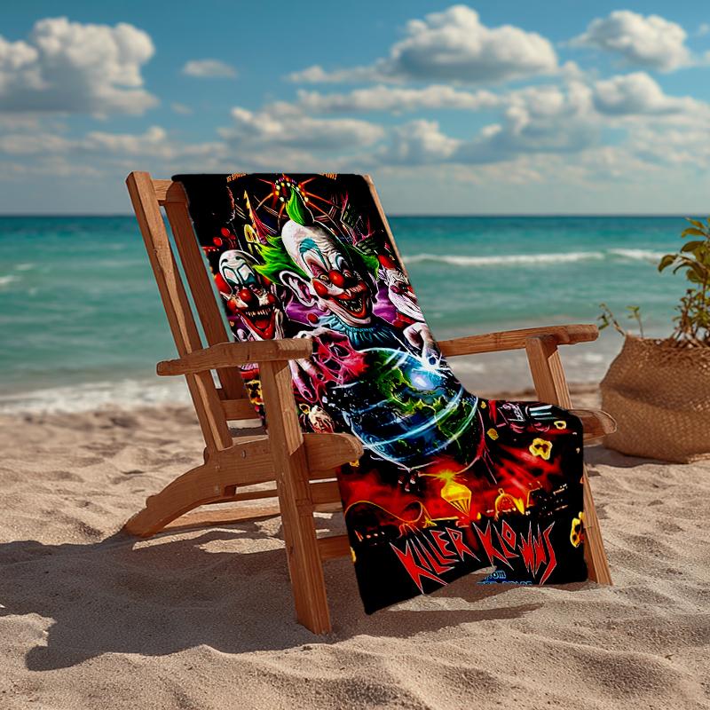 Horror Clown Circus Fashion Beach Towel: Ideal for Summer Adventures Soft, absorbent and quick drying suitable for swimming and bathing