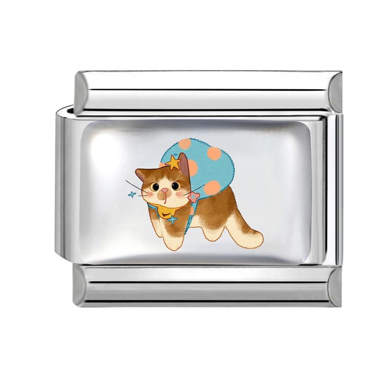 New Lovely Cat Dog Cow Fish Heart Y2K Wholesale Italian Charms Fit 9MM Stainless Steel Bracelet DIY Creative Jewelry Gifts