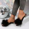 Mote Mote Dame Tøfler Utendørs Bankett Enkle Sandaler 2025 Nye Tøfler med Åpen Tå Plysj Revepels Sexy Sko Dame Slides Dame