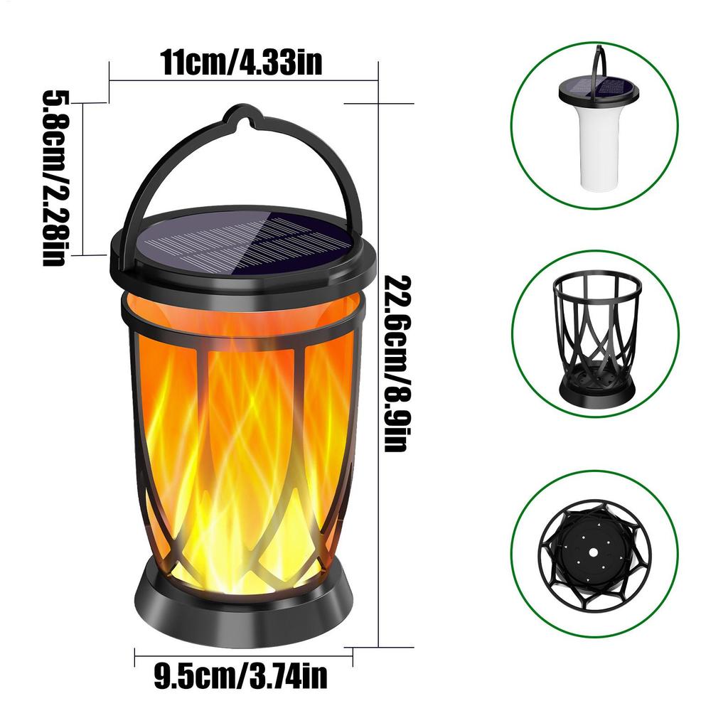 Flickering Solar Lanterns Outdoor Lamp Flickering Solar Lights Auto On/Off Lighting Decorations Lamp For Yard Lawn Patio Porch