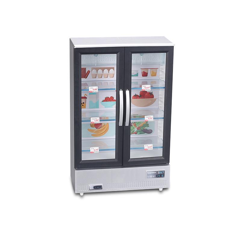Kids' Mini Double-Door Play Fridge & Freezer Set for Pretend Play