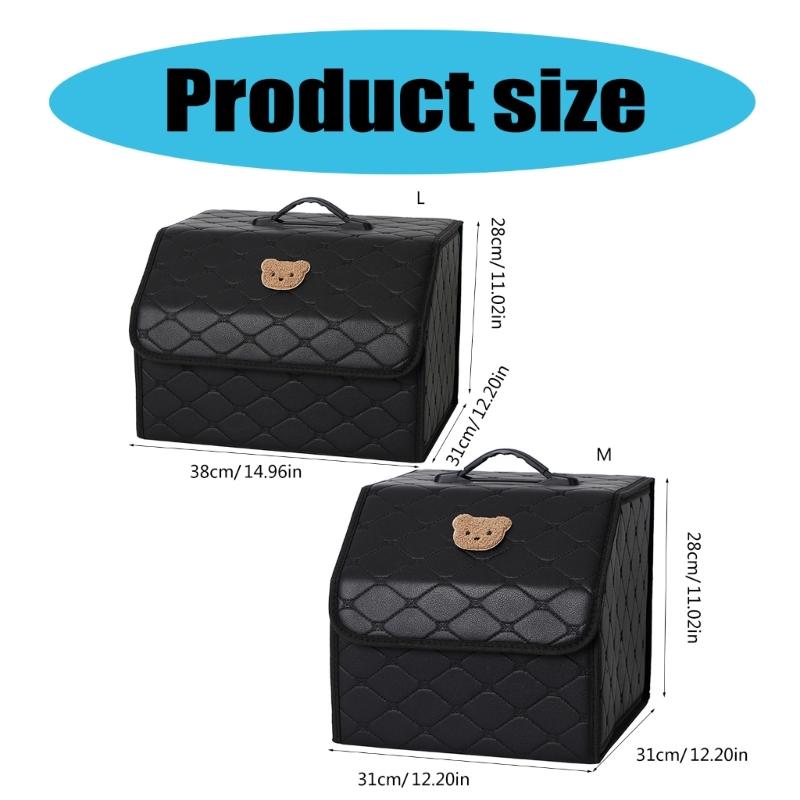 Foldable Car Organizers Box With Adjustable Dividers Nonslip Base For Travel & Groceries Everyday Use Outdoor Activities