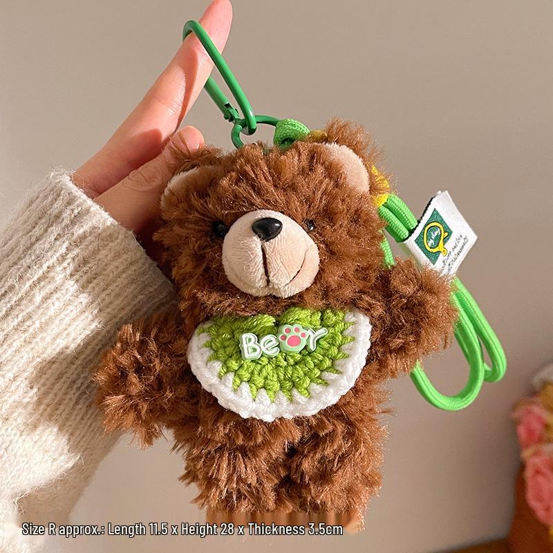 Mini Teddy Bear Plush Keychain: Adorable Bag Pendant Accessory