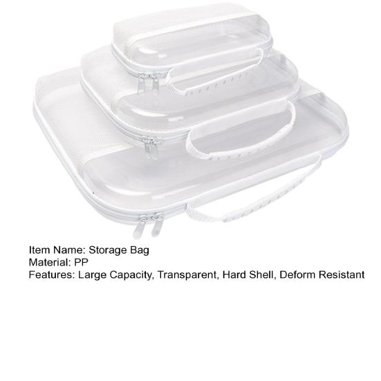 Transparent Waterproof Toiletry Bag Hard Shell Storage Case with Mesh Pocket Travel Organizer with Handle Dry Wet Separation for Cosmetics