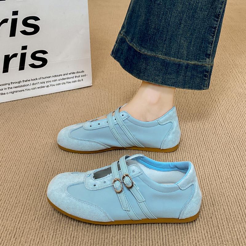 

CRLAYDK Fashion Womens Slip On Strap Buckle Flat Loafers for Lady Suede Casual Dressy Moccasins Walking Girls Ballet Shoes 40