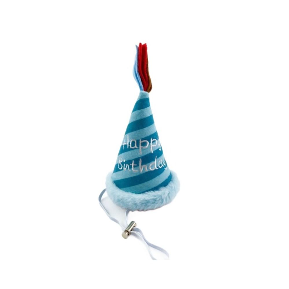 Adjustable Pet Birthday Hat Plush Cone Birthday Hats Striped Celebration Hat Holiday Decoration