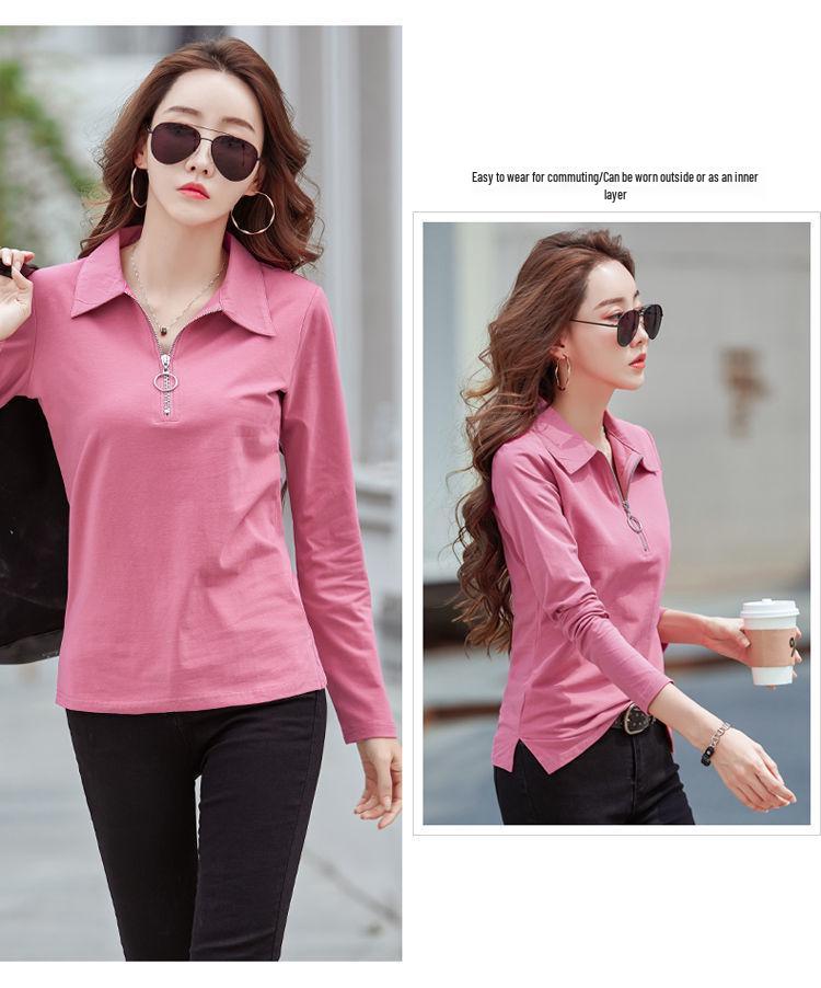 Dámská polokošile s dlouhým rukávem a klopou - Kolekce Jaro/Podzim 2025, Ideální pro profesionální i neformální nošení