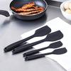 Basic Rectangular Spatula Set, Nonstick Heat-Resistant Silicone (2 Small, 2 Large), Black, 4 Pieces, 27.9 X 5.8 X 2.5 Cm (Formerly Commercial Brand)