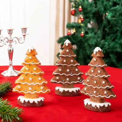 Decoración de Árbol de Navidad de Pan de Jengibre Resina Árbol de Pan de Jengibre Decoración de Mesa Figura Coleccionable Navideña para Mesa
