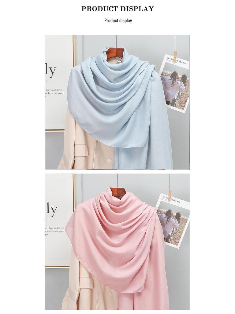 Dámska retro šatka/šál z bavlny a ľanu v kórejskom štýle - Všestranná na jar a jeseň