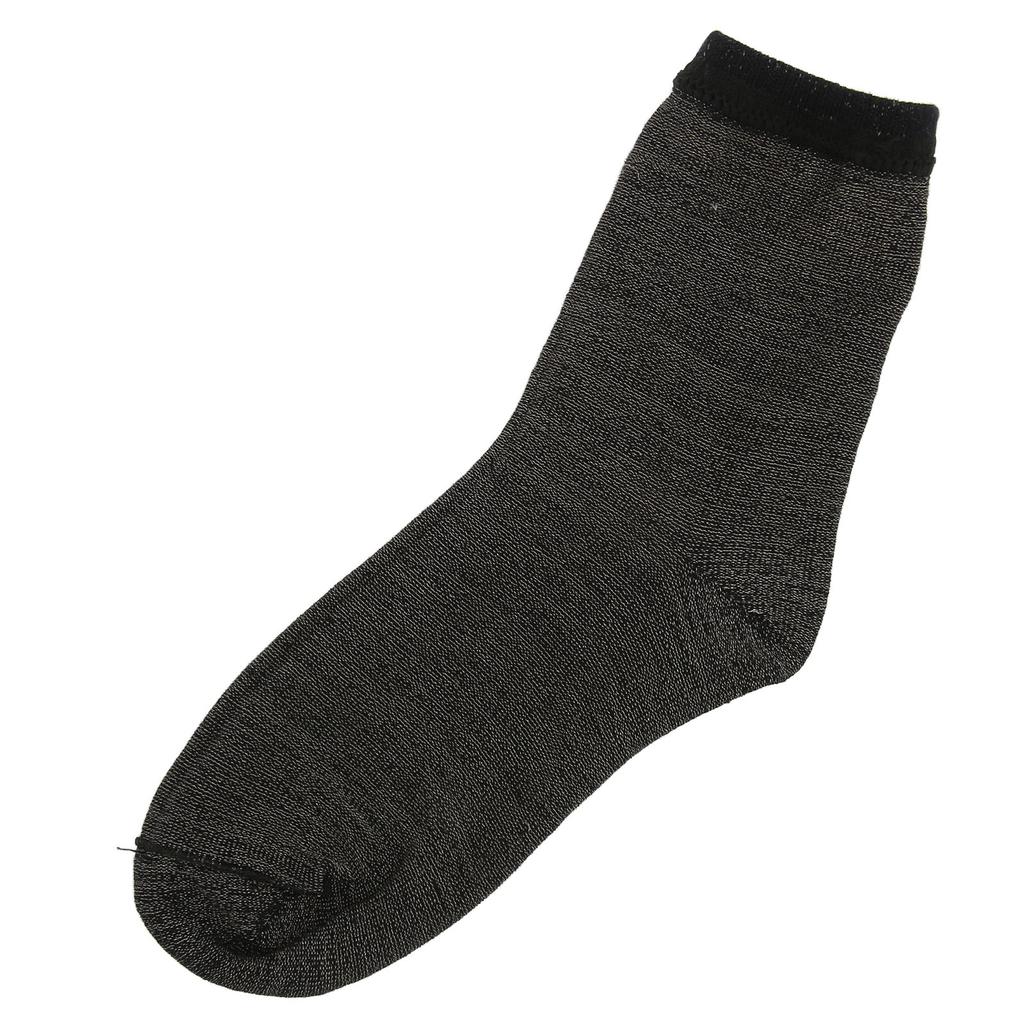 Deodorant Sock Breathable Silver Fiber Ribbed Elastic Odor Resistant Sock for Sweaty Feet Black